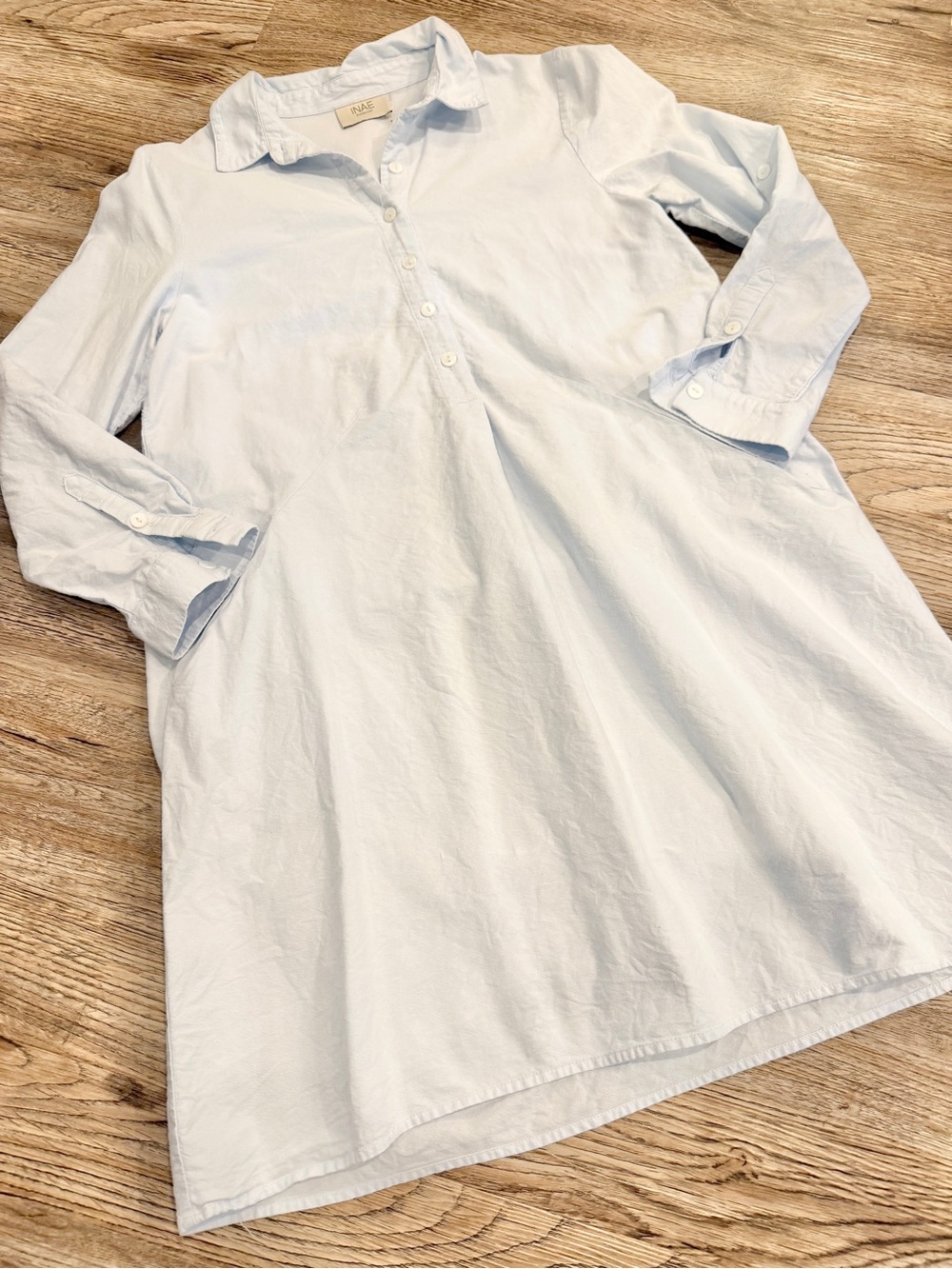 INAE Collection Poplin Shirt Dress Small Coastal Preppy Beach Vacation Resort